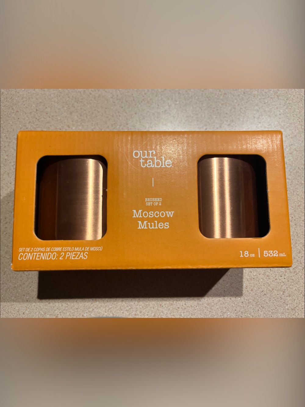 Our Table Brushed Copper Moscow Mules - Set of 2